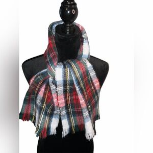 100% Acrylic Plaid Winter Scarf